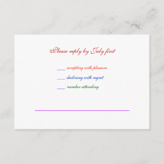 3.5x5 Gay Wedding Rainbow LGBT Pride RSVP Basic
