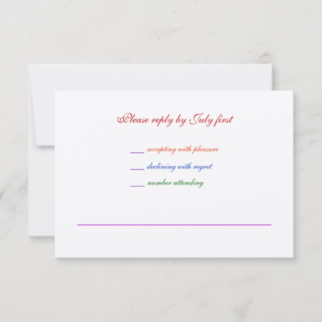 3.5x5 Gay Wedding Rainbow LGBT Pride RSVP Textured Card (Front)