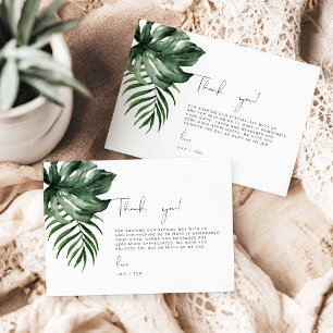 3.5x5 inch Tropical Thank you Wedding Enclosure Card