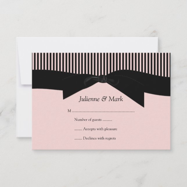 3.5x5 Pink and Black Stripes RSVP (Front)