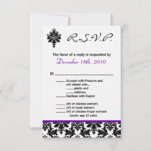 3.5x5 R.S.V.P. Card Black Purple Damak