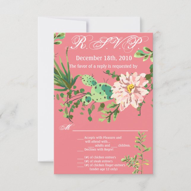 3.5x5 R.S.V.P. Card Bohemian Cactus Succulents Des (Front)