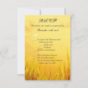 3.5x5 R.S.V.P. Card Country Hay Sunset