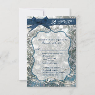 3.5x5 R.S.V.P. Card Cracked Ice Winter Snow Iced