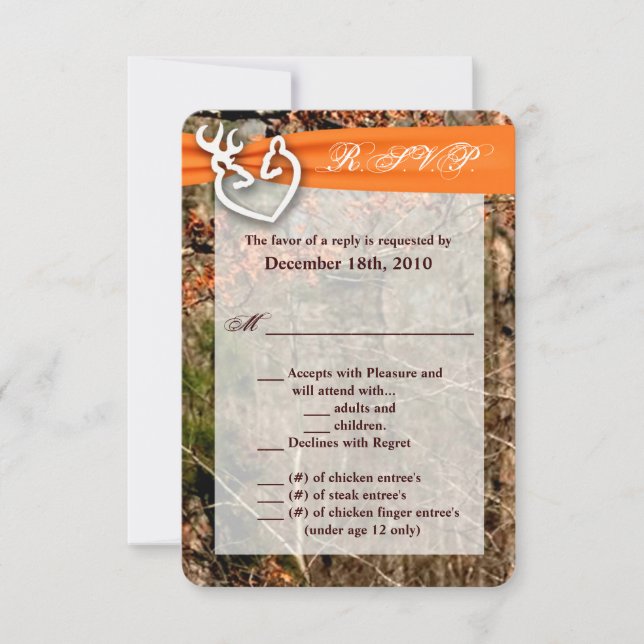 3.5x5 R.S.V.P. Card Deer Couple Doe Buck Camo (Front)