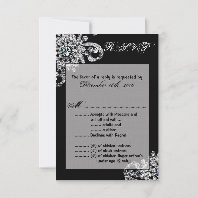 3.5x5 R.S.V.P. Card Diamond Jewellery Necklace Bra (Front)