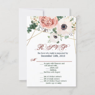 3.5x5 R.S.V.P. Card Geometric Garden Rose Anemone