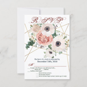 3.5x5 R.S.V.P. Card Geometric Garden Rose Anemone