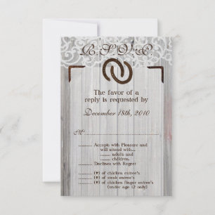 3.5x5 R.S.V.P. Card Horse Shoes Wood