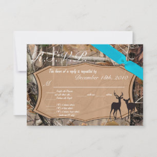 3.5x5 R.S.V.P. Card Hunters Camo Camoflauge Deer