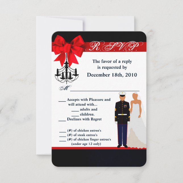 3.5x5 R.S.V.P. Card Marine Hispanic Uniform Groom (Front)