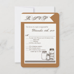3.5x5 R.S.V.P. Card Mason Jar Country Rustic Vases