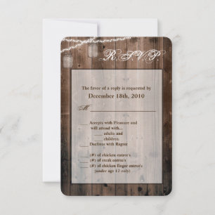 3.5x5 R.S.V.P. Card Mason Jar String Lights Barn