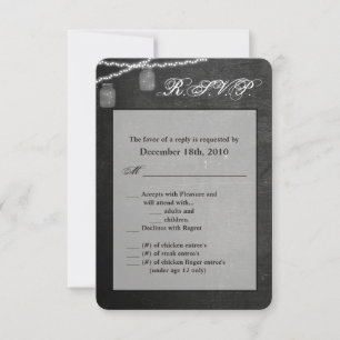 3.5x5 R.S.V.P. Card Mason Jar String Lights Chalk