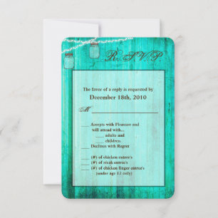 3.5x5 R.S.V.P. Card Mason Jar String Lights Wood