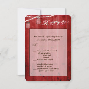 3.5x5 R.S.V.P. Card Mason Jar String Lights Wood