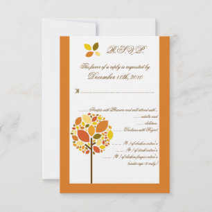 3.5x5 R.S.V.P. Card Modern Autumn Tree