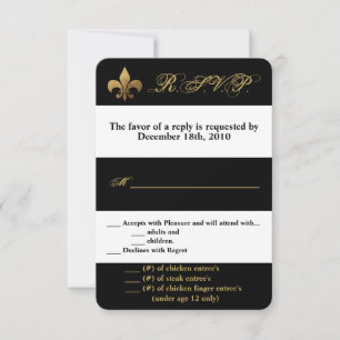 3.5x5 R.S.V.P. Card Modern Stripe Black White Cont