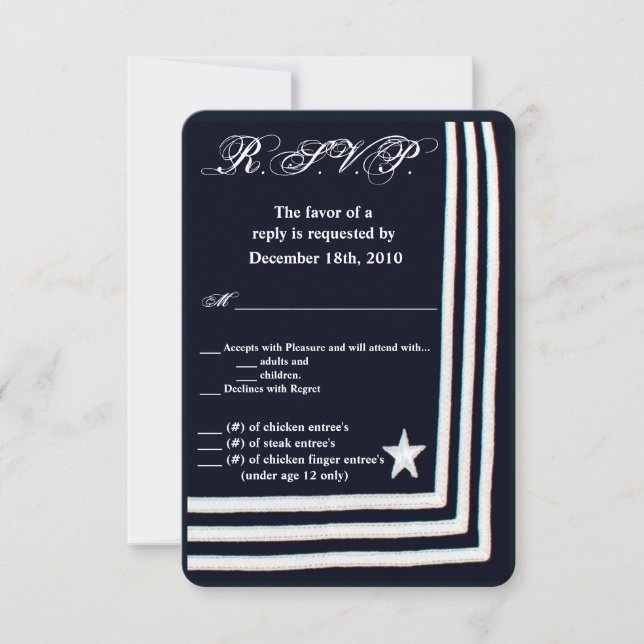 3.5x5 R.S.V.P. Card Navy Summer Dress Blues Unifo (Front)