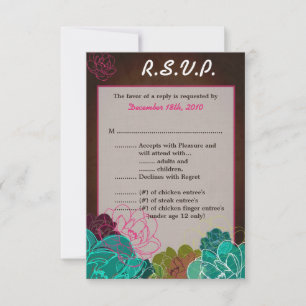 3.5x5 R.S.V.P. Card Neon Spring Floral