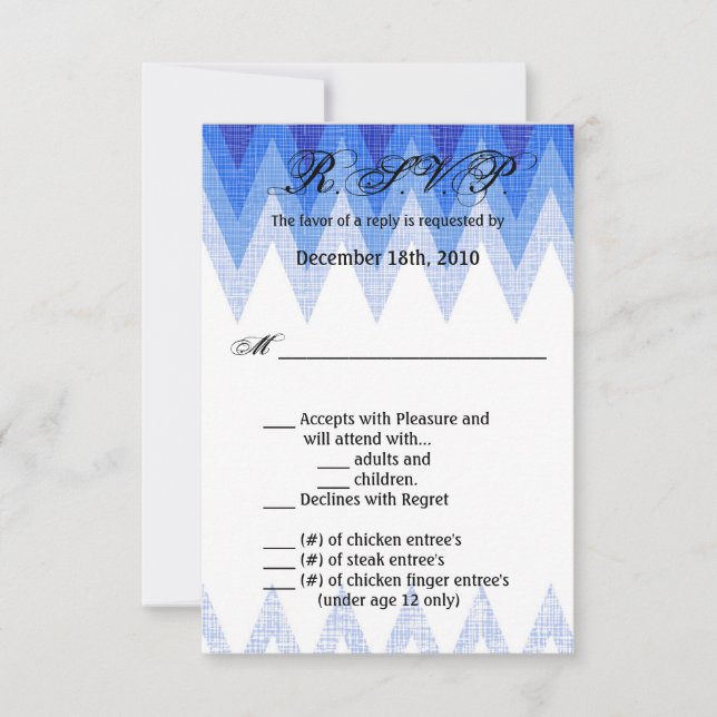 3.5x5 R.S.V.P. Card Ombre Chevron Blue (Front)