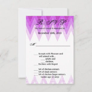 3.5x5 R.S.V.P. Card Ombre Chevron Purple