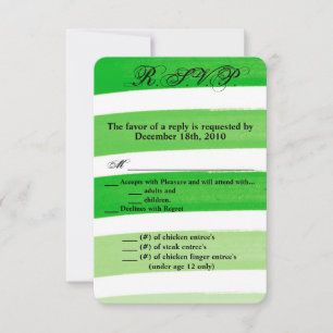 3.5x5 R.S.V.P. Card Ombre Stripe Green Line