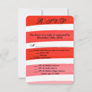 3.5x5 R.S.V.P. Card Ombre Stripe Red Line
