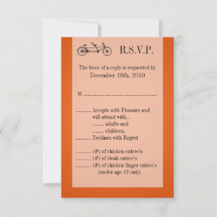 3.5x5 R.S.V.P. Card Orange Double Bike