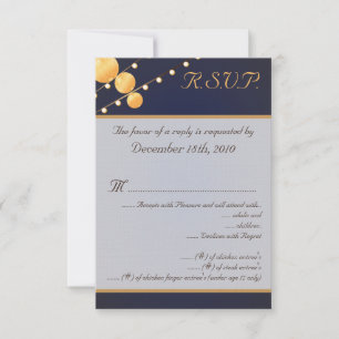 3.5x5 R.S.V.P. Card Paper Lanterns Blue