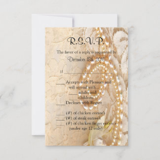 3.5x5 R.S.V.P. Card Pearl & Lace