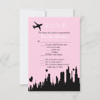 3.5x5 R.S.V.P. Card Pink City Line