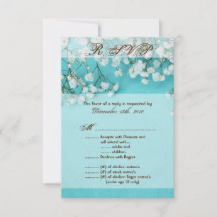 3.5x5 R.S.V.P. Card Spring Babys Breath Flower