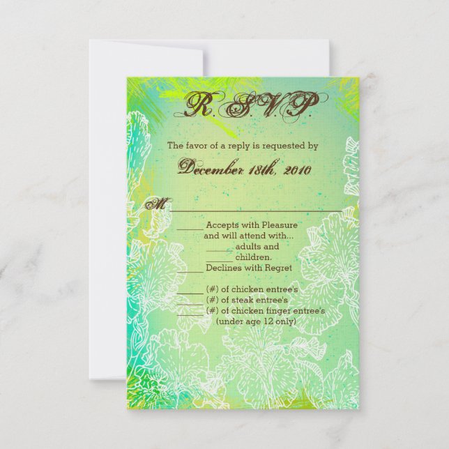 3.5x5 R.S.V.P. Card Spring Hibiscus Flower Hawaiia (Front)