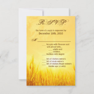 3.5x5 R.S.V.P. Card Sunrise Wheat Country Rustic
