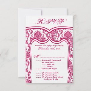 3.5x5 R.S.V.P. Card Wedding Damask