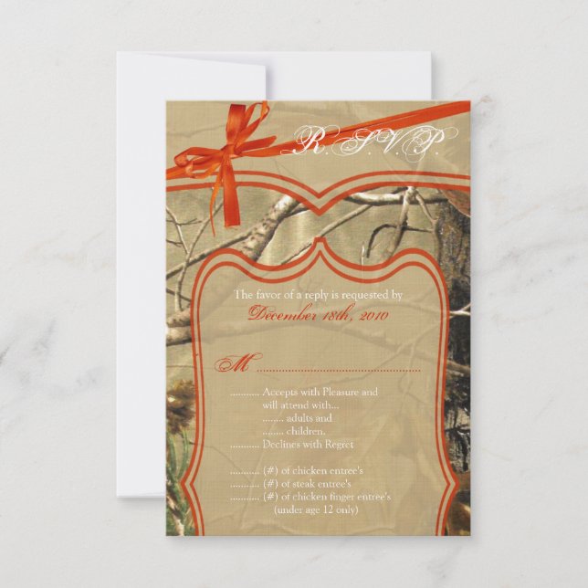 3.5x5 R.S.V.P. Card Wedding Hunters Cam (Front)