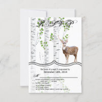 3.5x5 R.S.V.P. Card Woodland Deer Doe Buck Hunting