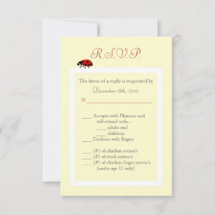 3.5x5 R.S.V.P. Card Yellow and Lady Bug