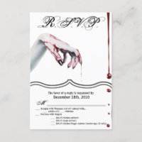 3.5x5 R.S.V.P. Card zombie blood drip vampire Goth