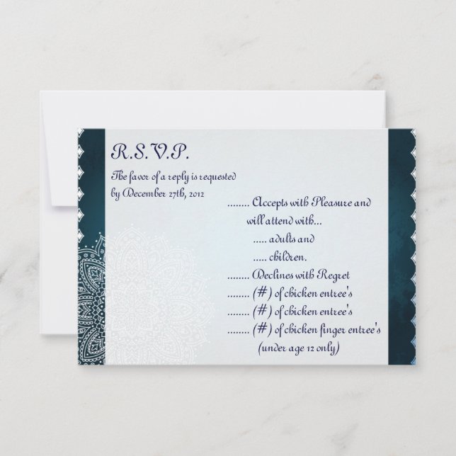 3.5x5 R.S.V.P Reply Card Deep Moroccan Blue (Front)