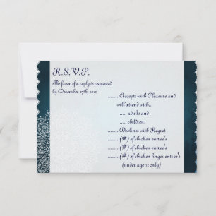 3.5x5 R.S.V.P Reply Card Deep Moroccan Blue