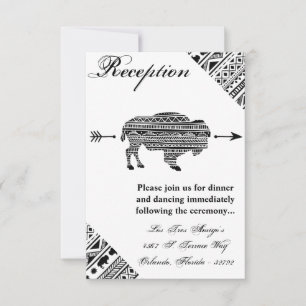 3.5x5 Reception Card Boho Buffalo Tribal Pattern B