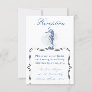3.5x5 Reception Card Seahorse Ocean Beach Water