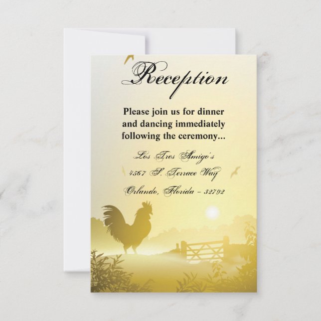 3.5x5 Reception Card Sunny Morning Farm Country Ru (Front)