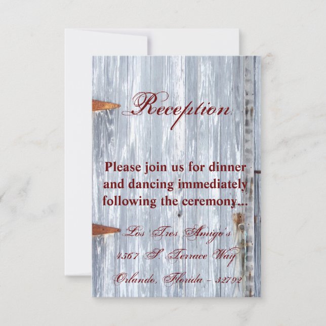 3.5x5 Reception Card White Wash Wood Barn Door Cou (Front)