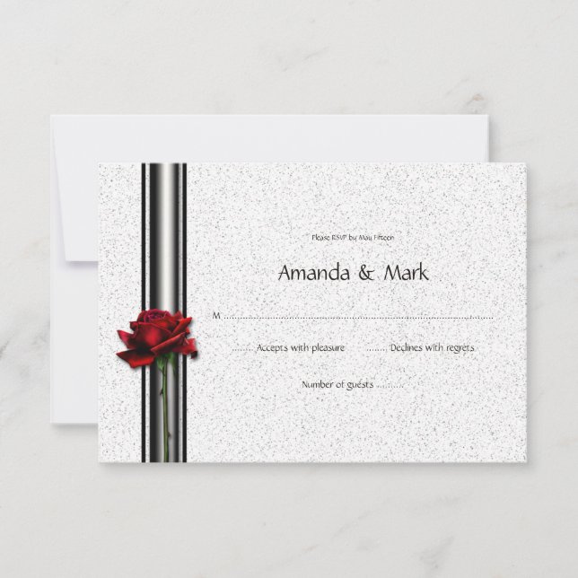 3.5x5 Red Rose RSVP Card (Front)