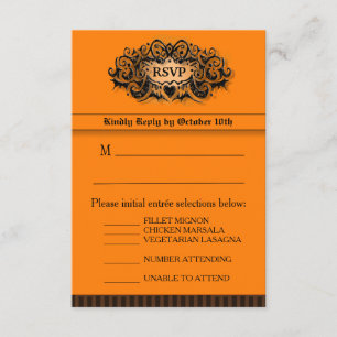 3.5x5 RSVP Card - Menu - Orange & Black