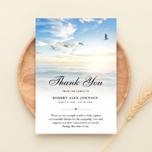 3.5x5 Thank You Beach Funeral Photo Sympathy