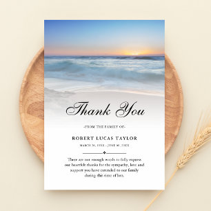 3.5x5 Thank You Beach Ocean Funeral Photo Sympathy